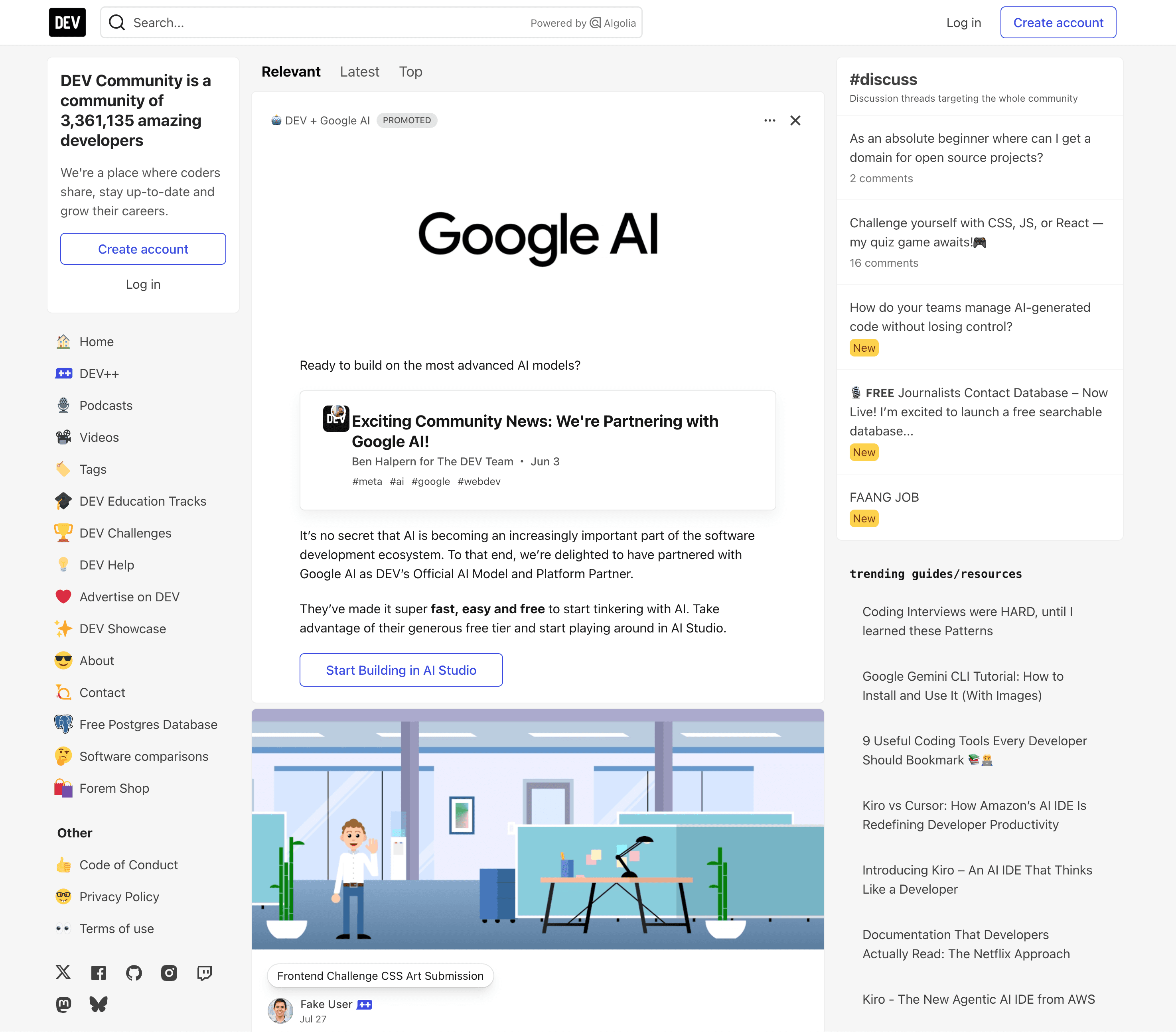 Dev.to Clone Preview